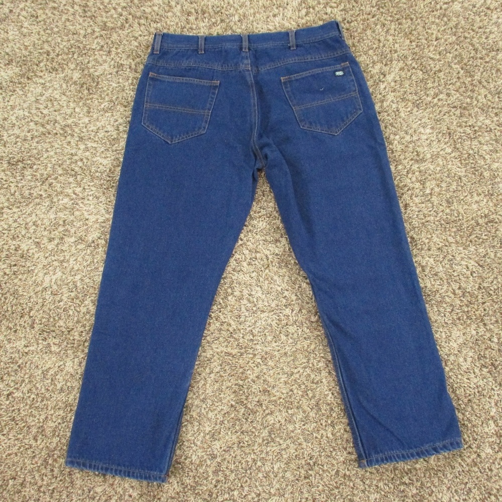 Key Apparel Jeans Men's 38x30‎ Dark Wash Straight Leg Flannel Lined Denim - Picture 2 of 8